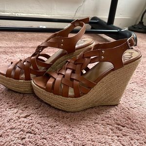 Tan high heels